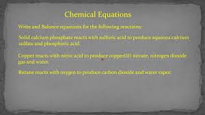 Ppt Write And Balance Equations For