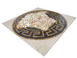 24 handmade versace logo marble mosaic