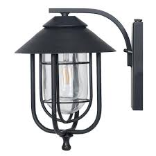 Honeywell 1 Light Black Integrated Led Outdoor Round Wall Sconce With Dusk To Dawn Sensor Ss01gg010800 The Home Depot