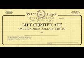 But the credit card you use to buy a cortado at the cafe or a bag of chips at the bodega will still not buy you a. 100 Peter Luger Gift Certificate