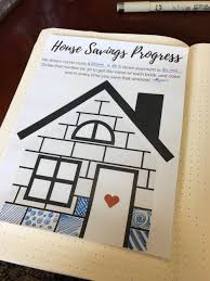 House Savings Tracker Progress Chart Coloring Sheet Bujo