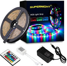 Amazon Com Supernight Led Strip Lights 5m 16 4 Ft Smd 3528 Rgb 300 Led Color Changing Kit With Flexible Strip Light 24 Key Ir Remote Control Power Supply Home Improvement