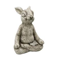 Resin Meditating Rabbit Garden Statue