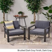 Outdoor Wood Club Chair In Dark Gray