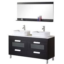 The bathroom is associated with the weekday morning rush, but it doesn't have to be. Design Element Francesca 55 In W X 22 In D Vanity In Espresso With Composite Stone Vanity Double Vanity Bathroom Contemporary Bathroom Vanity Bathroom Vanity