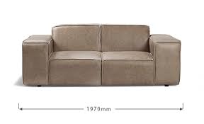Jagger 2 Seater Leather Couch Smoke