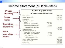 11 Multi Step Income Statement Format Profesional Resume