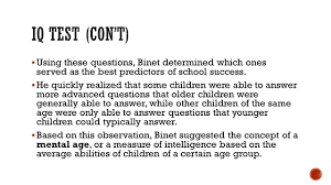 psychological testing in flowers for algernon iq stands for using these questions binet determined which ones served as the best predictors of school