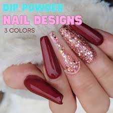 dip powder nail art designs 3 colors