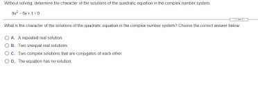 Solutions Of The Quadratic Equation