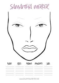Samantha Mercer Face Charts Download A Blank Makeup Face