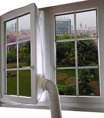 A part of it is a window panel. Amazon Com Aozzy Window Seal For Portable Air Conditioning Mobile Air Conditioning Unit And Tumble Dryer Window Vent Kit Hot Air Stop Air Exchange Guards With Zip And Adhesive Fastener 400cm Casement Window Home
