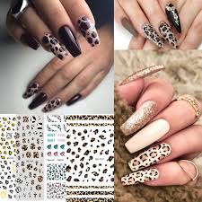 self adhesive decal leopard nail
