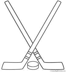 Hockey Sticks With Puck Coloring Page Fathers Day