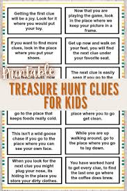 trere hunt clues for kids