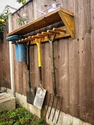 wooden outdoor welly rack garden tool