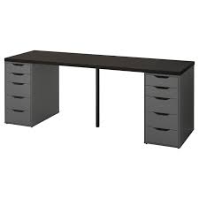 Screws for fixing the legs to the table top are included. Ikea Linnmon Desk Black Novocom Top