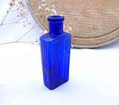 Antique Cobalt Blue Poison Bottle 1 Oz