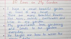 write 10 lines on my garden essay on