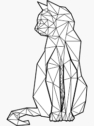 This animal coloring pages are fun way to teach your kids about animal. Geometric Cat Sticker By Freddie O Brion Geometric Cat Geometric Animals Geometric