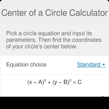 Center Of A Circle Calculator