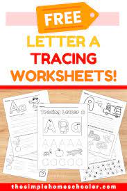 free letter a tracing worksheets easy