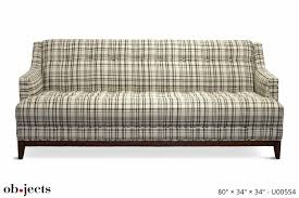 sofa horsehair linen beige brown plaid