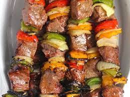 grilled steak kabobs with vegetables