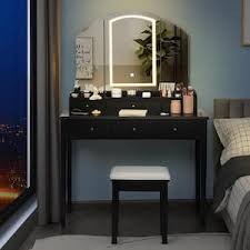 black makeup vanities bedroom