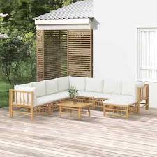 9pieces Patio Furniture Set Bamboo