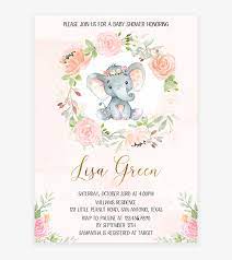 Mint and grey elephant baby shower template. Pink Ink Floral Elephant Baby Shower Invitation Printable Floral Elephant Baby Shower Png Image Transparent Png Free Download On Seekpng