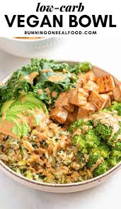 Some examples of low carb meal ideas could include salads, steak dinner without the bread. Low Carb Vegan Dinner Bowl Recipe Running On Real Food