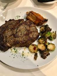 ribeye potatoes and brussel sprouts