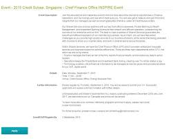 Career Recruitment Event Credit Suisse Singapore Chief