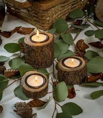 Candle Holder Wood Log Tealight