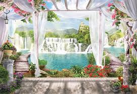 3d Look Waterfall Landscape And Scenic