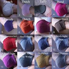 Various Knitted Heel Types Very Simple Chart Socks