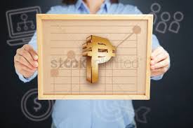 Hands Presenting Cuban Peso Currency Chart On Cork Board