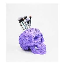 樹脂頭骨頭化妝品化妝刷架resin skull