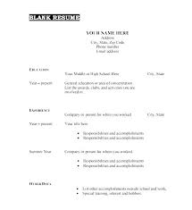 Examples Of Basic Resumes Blank To Print Free Resume