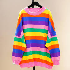 Rainbow Striped Sweatshirt Se20534 Sanrense