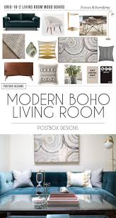 modern boho living room on a budget