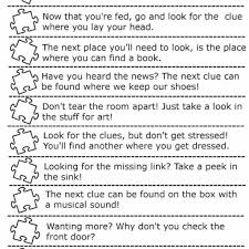 how to write clues scavenger hunting