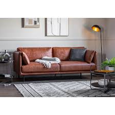Ashar Vintage Leather 3 Seater Sofa