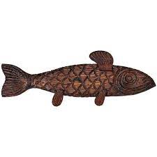 Large Carved Wood Fish Wall Hanging By