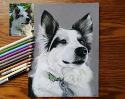 How to draw a realistic dog with use of a black pen. Realistic Dog Drawing Etsy