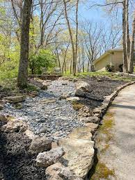 Dry Creek Bed Landscaping As A Front