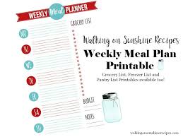Picky Eaters Recipes Weekly Meal Plan With Printables