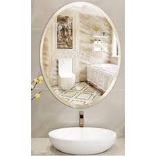 oval round mirror beveled frameless