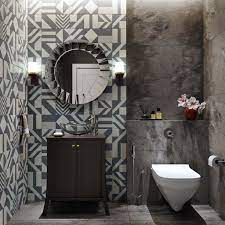 grey and white bathroom tile design